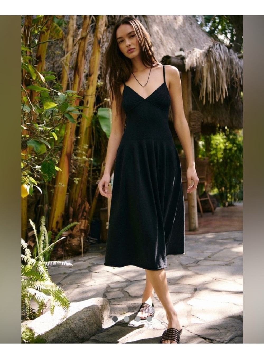 Free People Beach Tula Sweater Midi Dress- Black Size Small